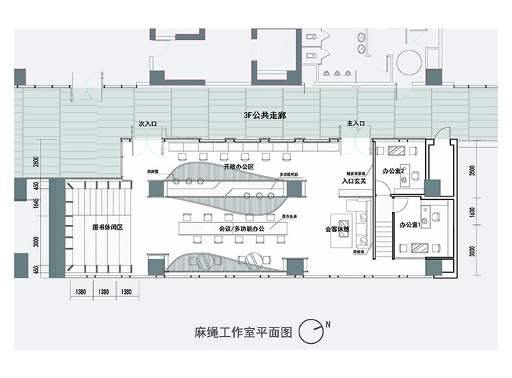 满空飞舞的麻绳 上海麻绳共享办公空间设计欣赏