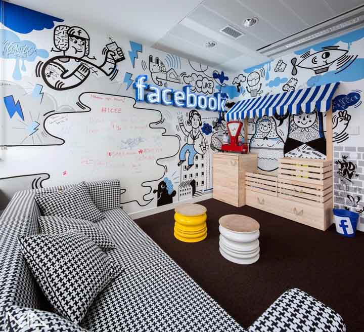 超萌卡通图形创意 Facebook波兰办公室：你就是主角