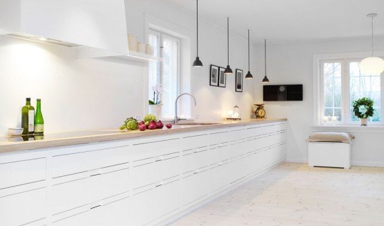 斯堪的纳维亚风格：时尚白色厨房设计